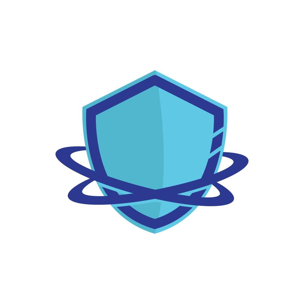 blue shield icon vector illustration, surrounded by circle