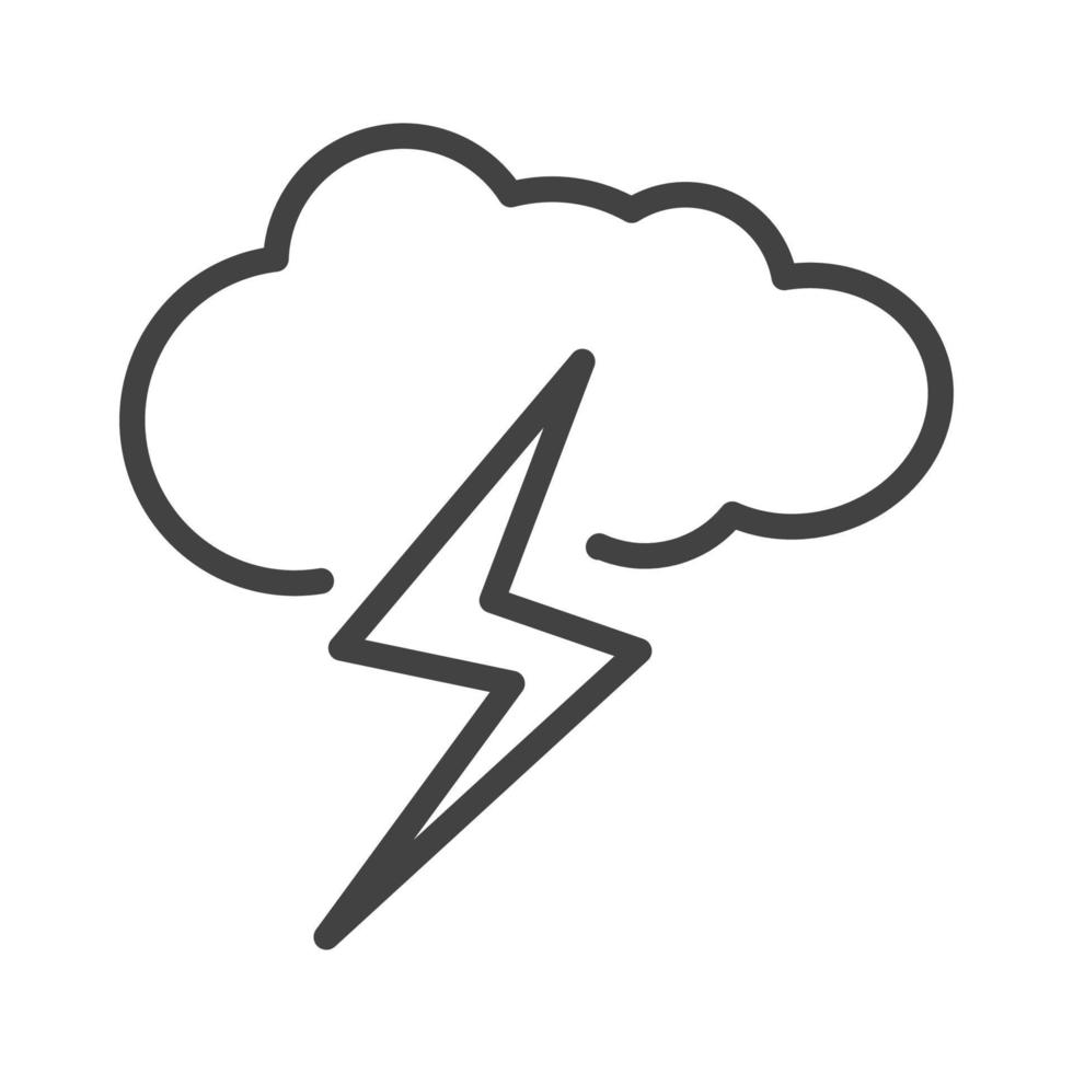 vector de ilustración de icono de nube de relámpagos, tiempo de lluvia de tormenta