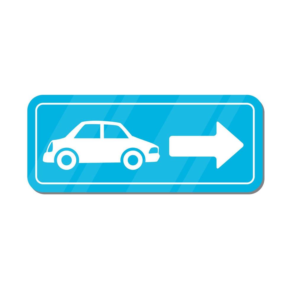 vector illustration of car lane sign icon, car park