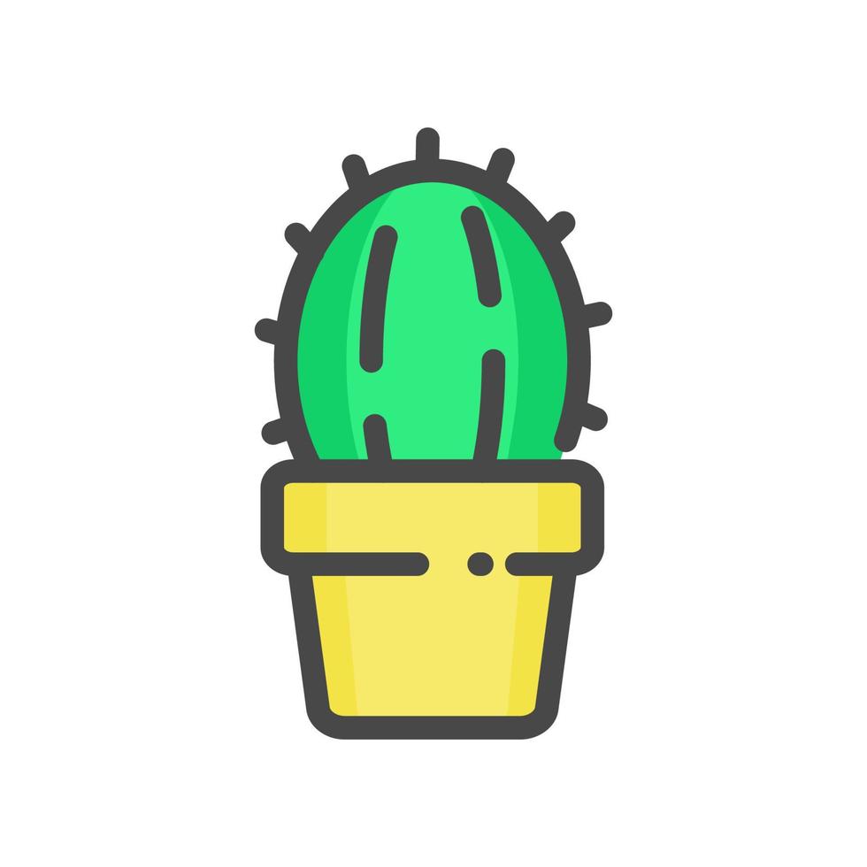 vector illustration of a potted cactus plant