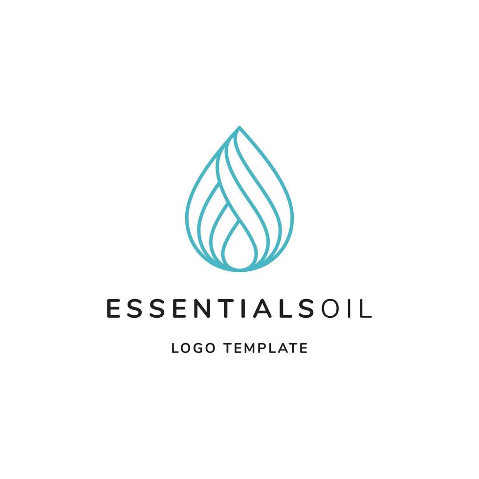essentials oil or drop oil natural logo template vector