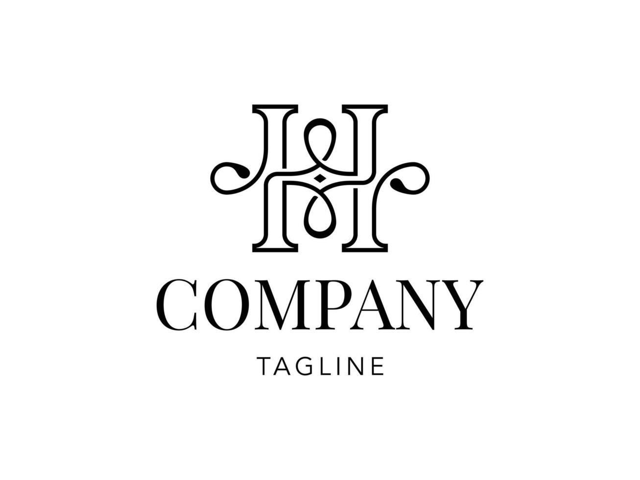 Letter H luxury elegant logo design vector