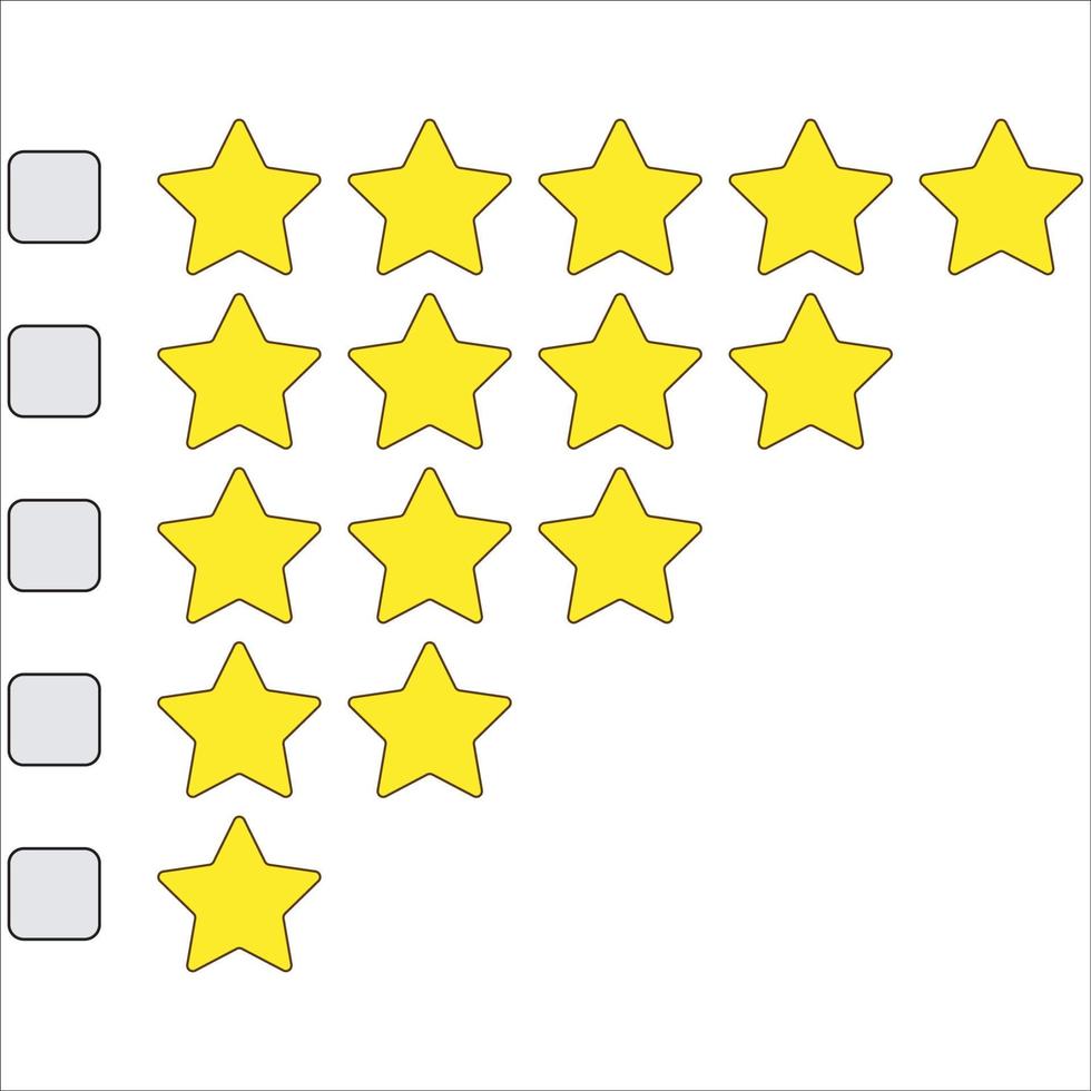 estrella calificación básica iconos de retroalimentación cinco estrellas vector