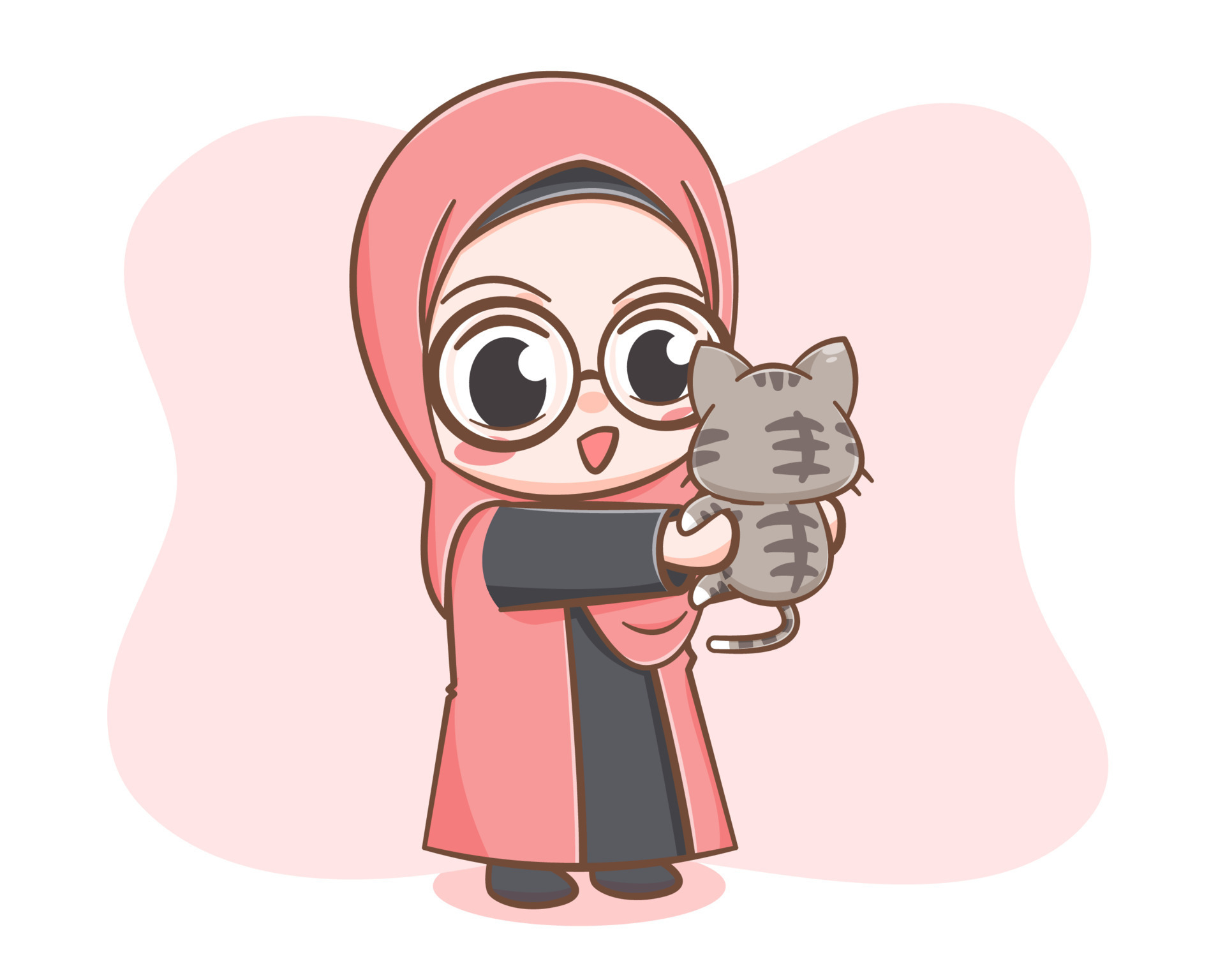 Cute a muslim girl and a cat cartoon illustration 8018000 Vector Art at Vecteezy Cute a muslim girl and a cat cartoon illustration 8018000 Vector Art at Vecteezy