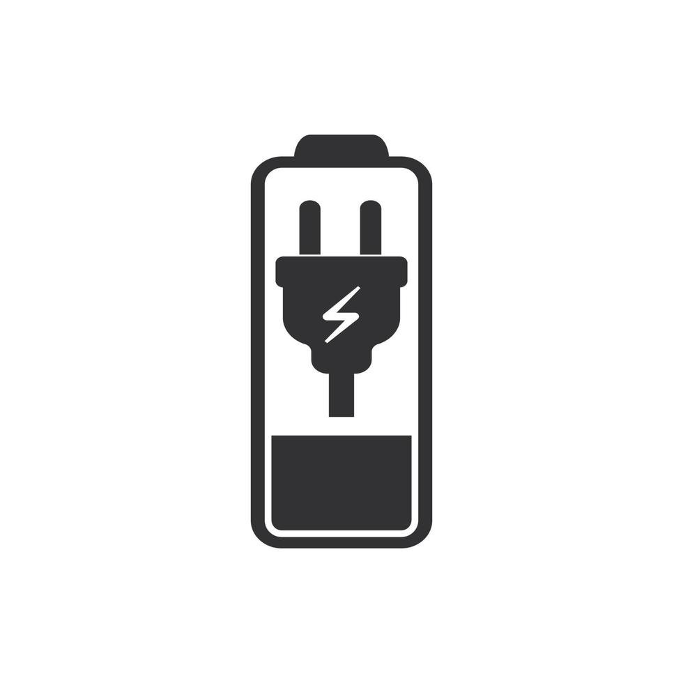 vector illustration of battery icon charging