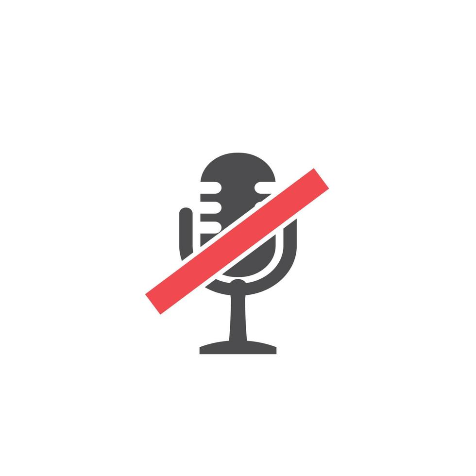 vector illustration of no talking icon, no sound