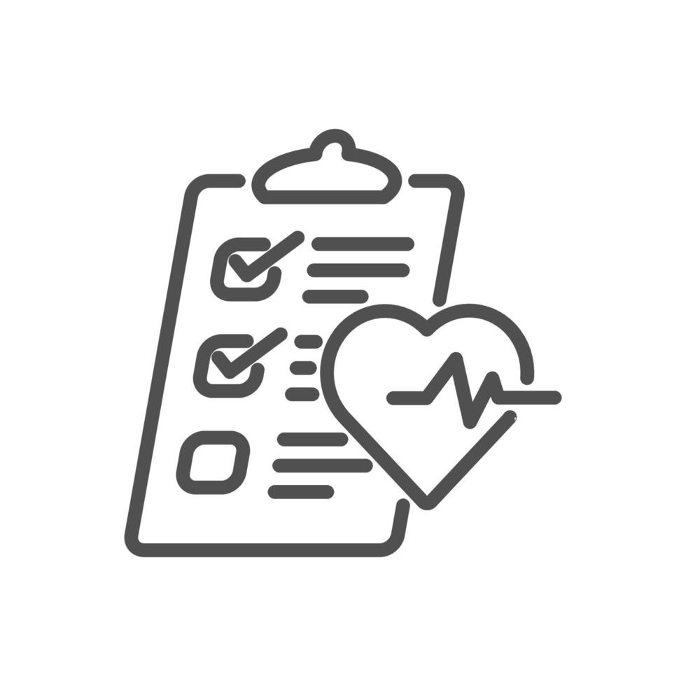 health check icon vector illustration flat line design