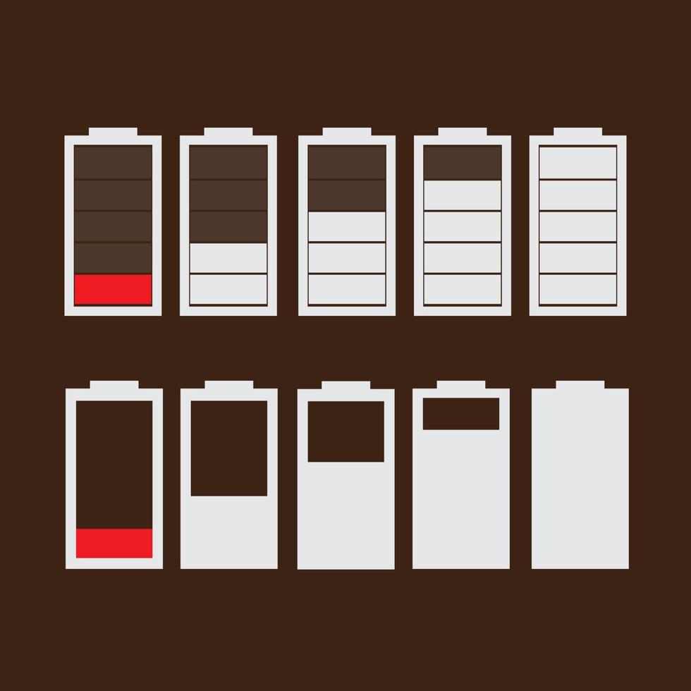 battery icon from low to full battery vector illustration