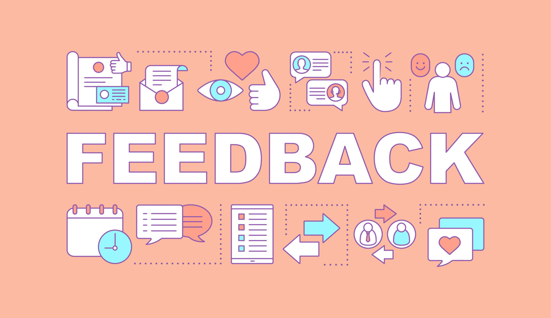 Feedback word concepts banner. Customer satisfaction. Isolated