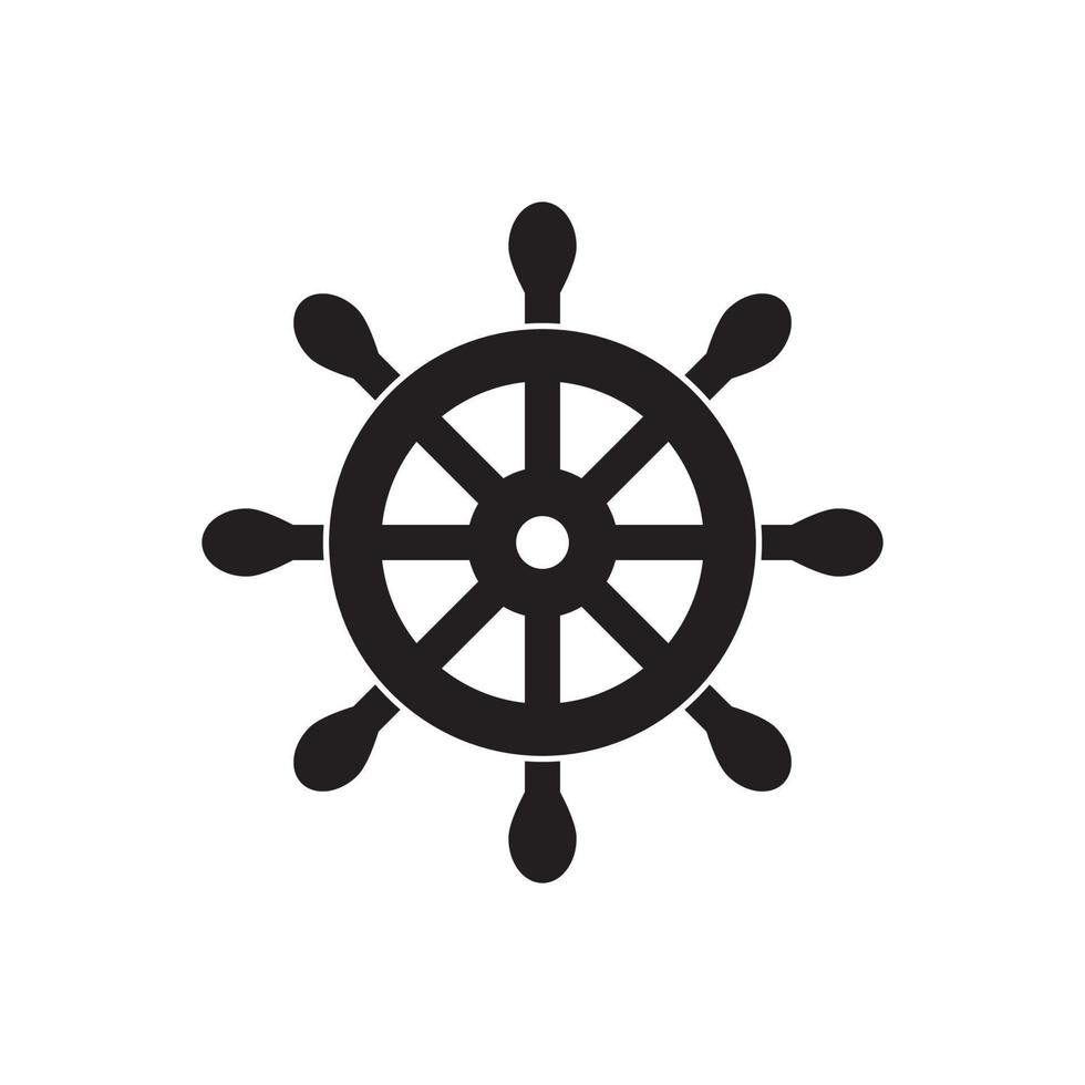 vector illustration of the steering wheel or steering wheel of a ship, flat design.
