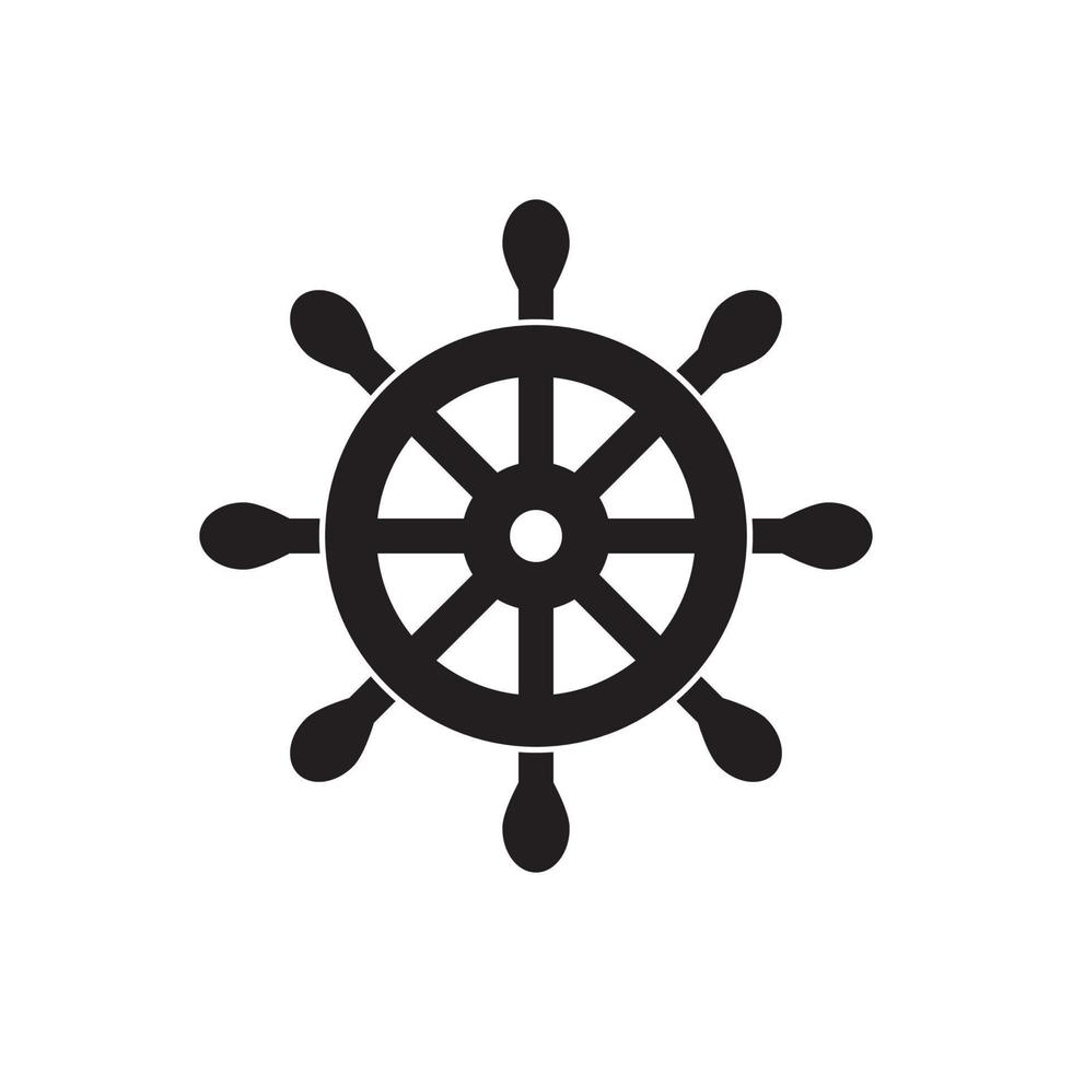 vector illustration of the steering wheel or steering wheel of a ship, flat design.