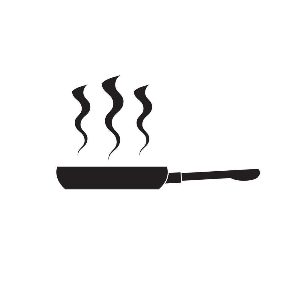minimalist frying pan icon vector illustration