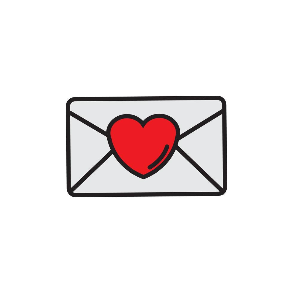 vector white envelope with love logo or love letter