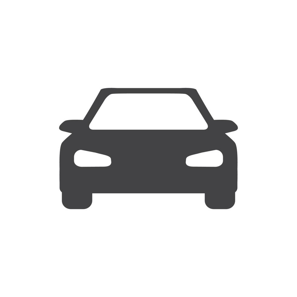 vector illustration of a flat design minimalist car icon from the front