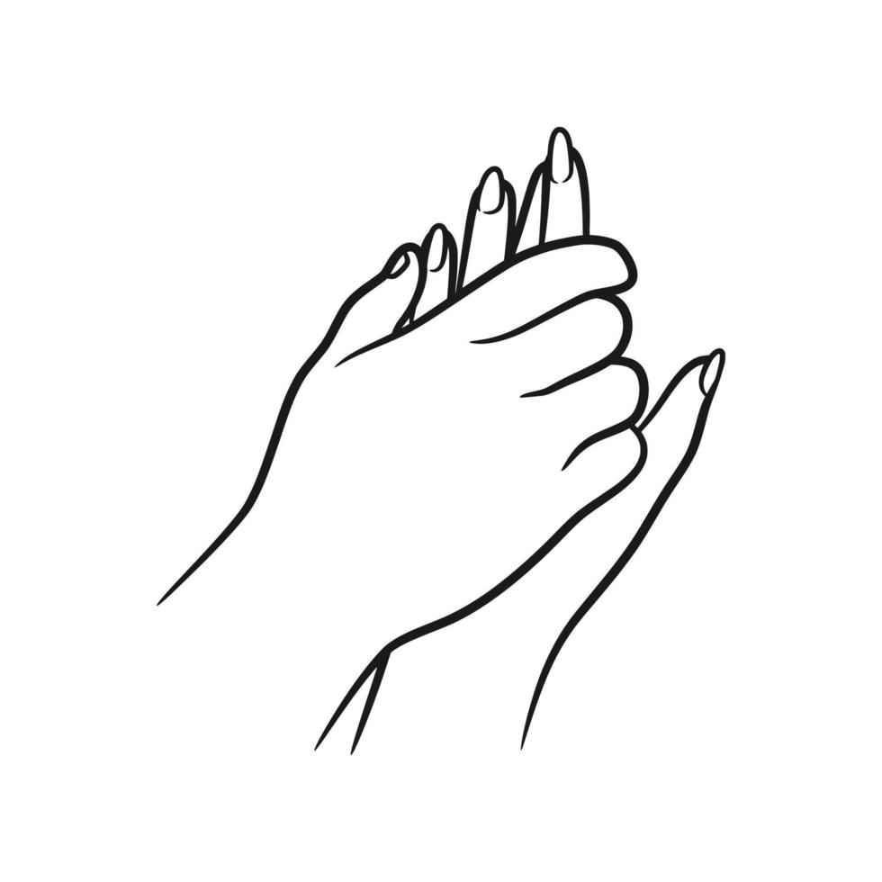 Hands couple line art illustration vector