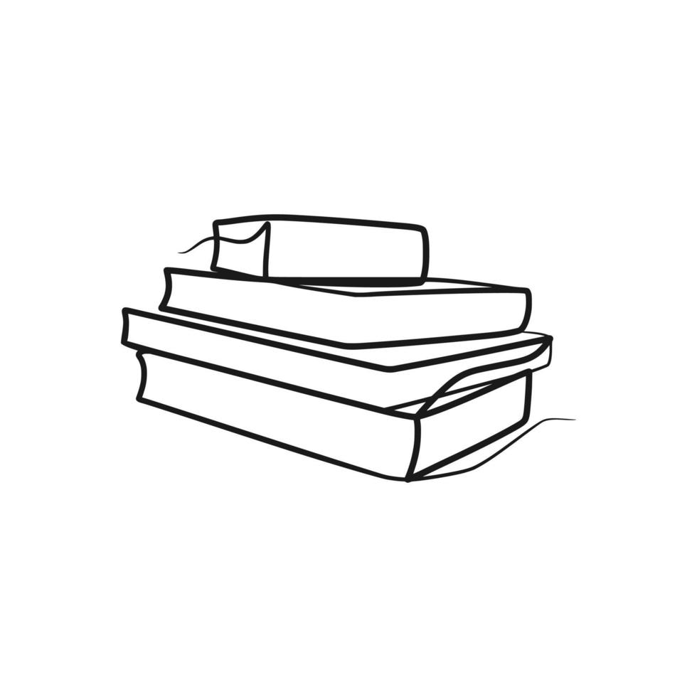 Book line art drawing illustration vector