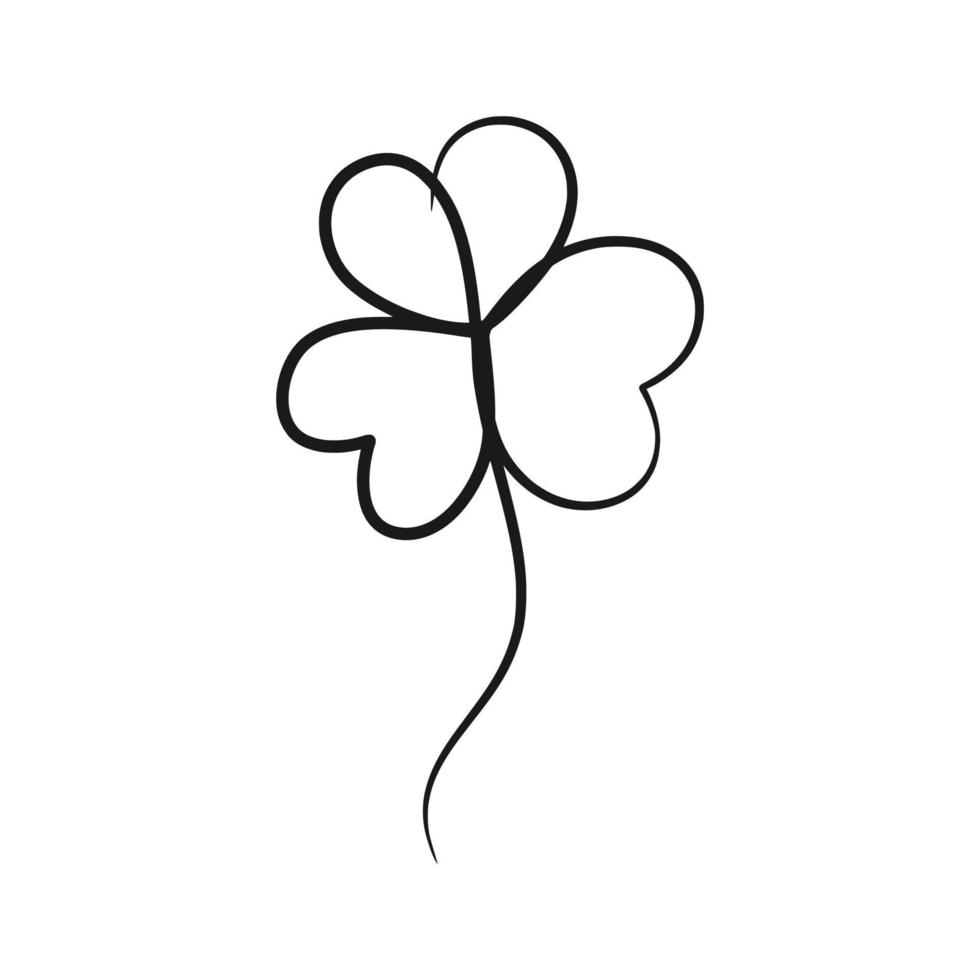 Shamrock leaf continuous one line art design vector