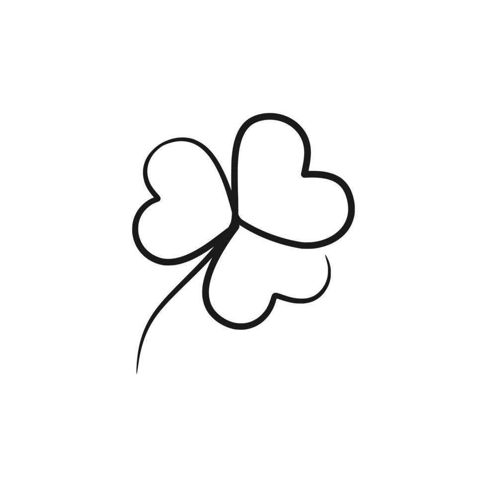 Shamrock leaf continuous one line art design vector
