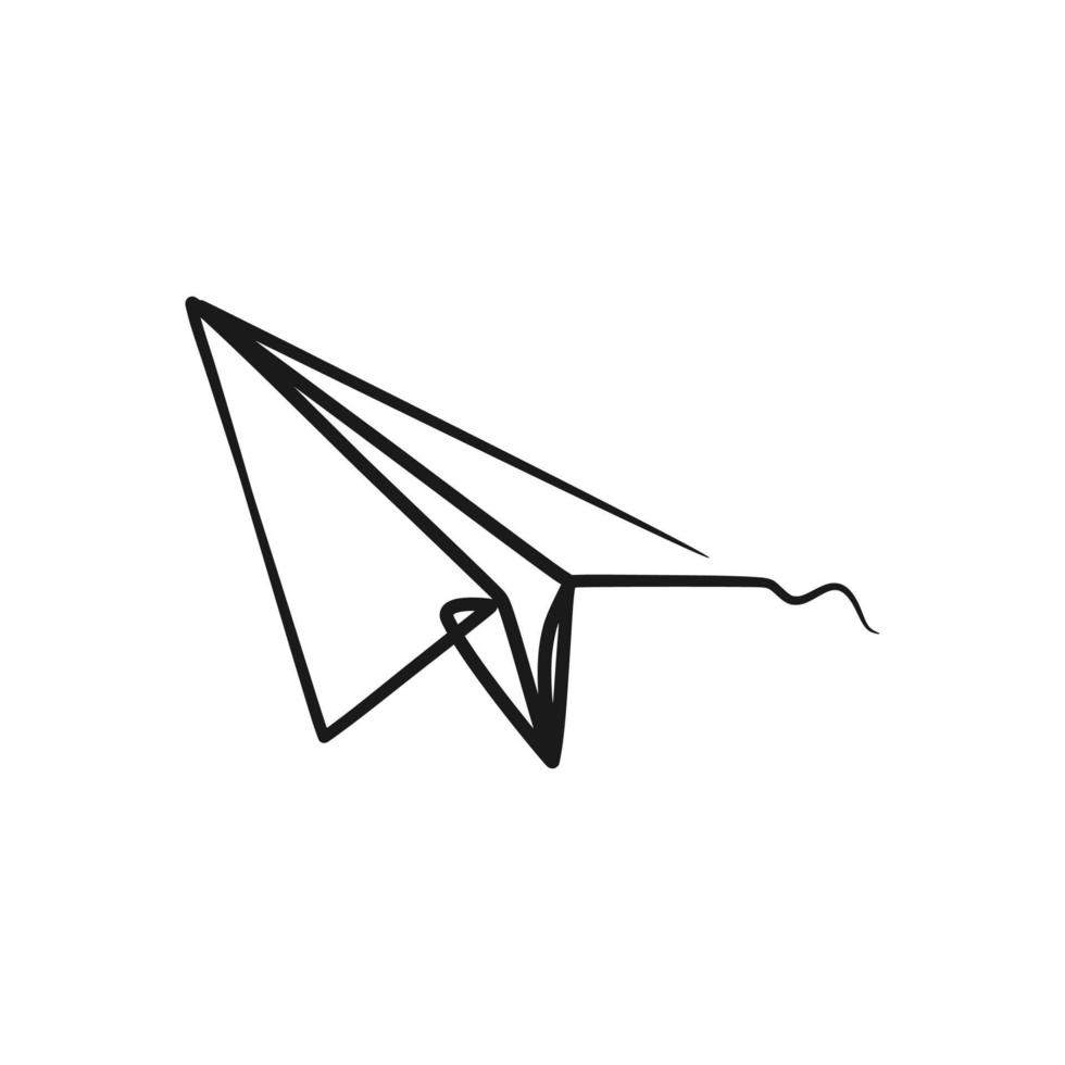 Continuous one line art drawing of paper plane vector