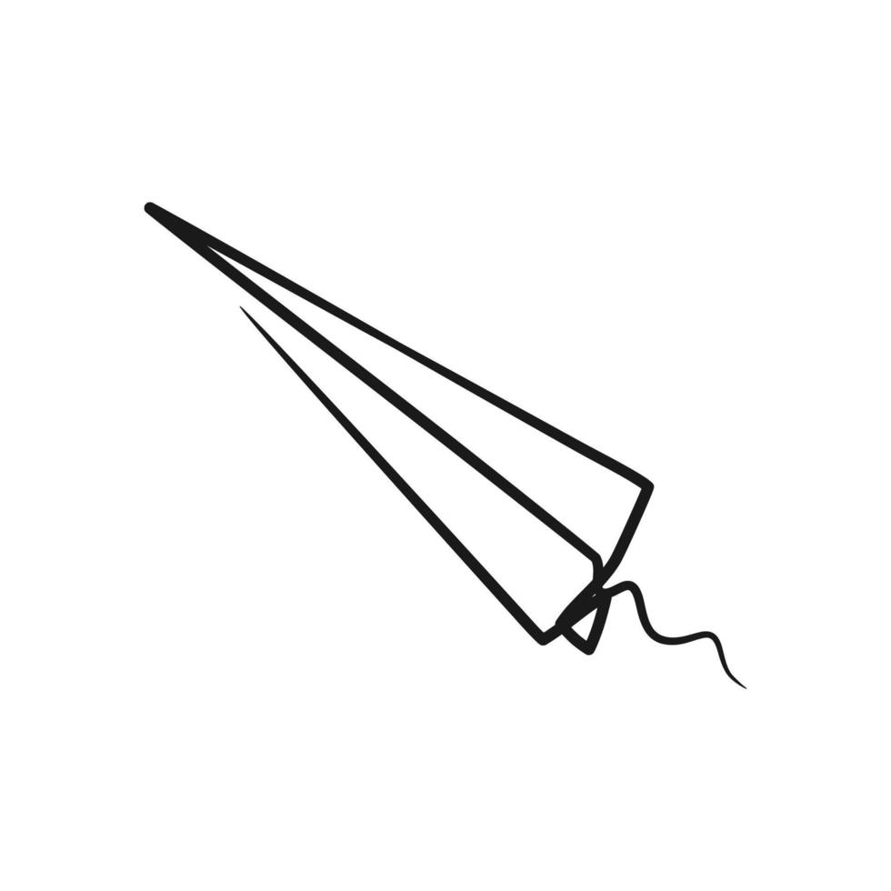 Continuous one line art drawing of paper plane vector