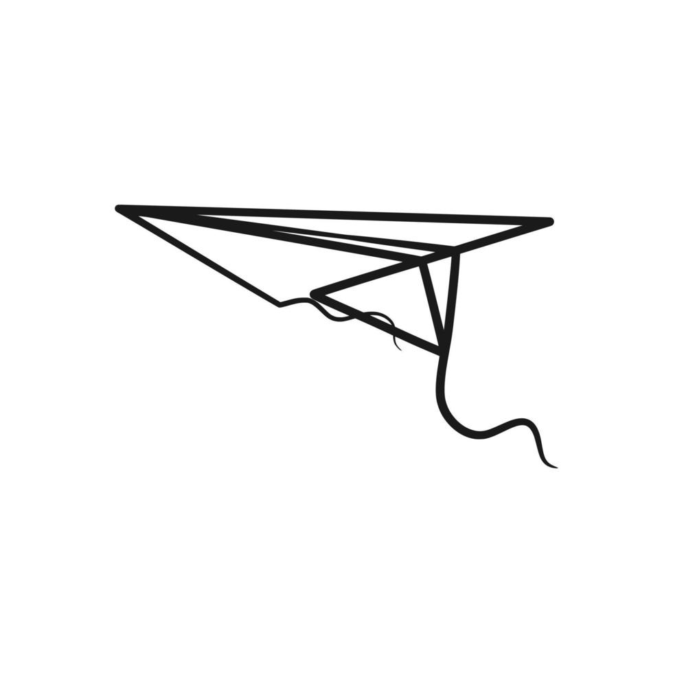 Continuous one line art drawing of paper plane vector