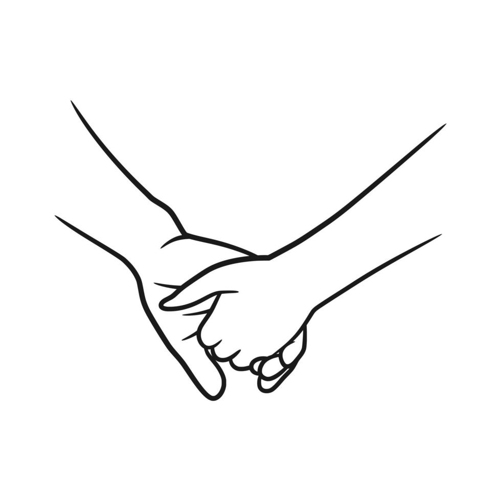Hands couple line art illustration vector