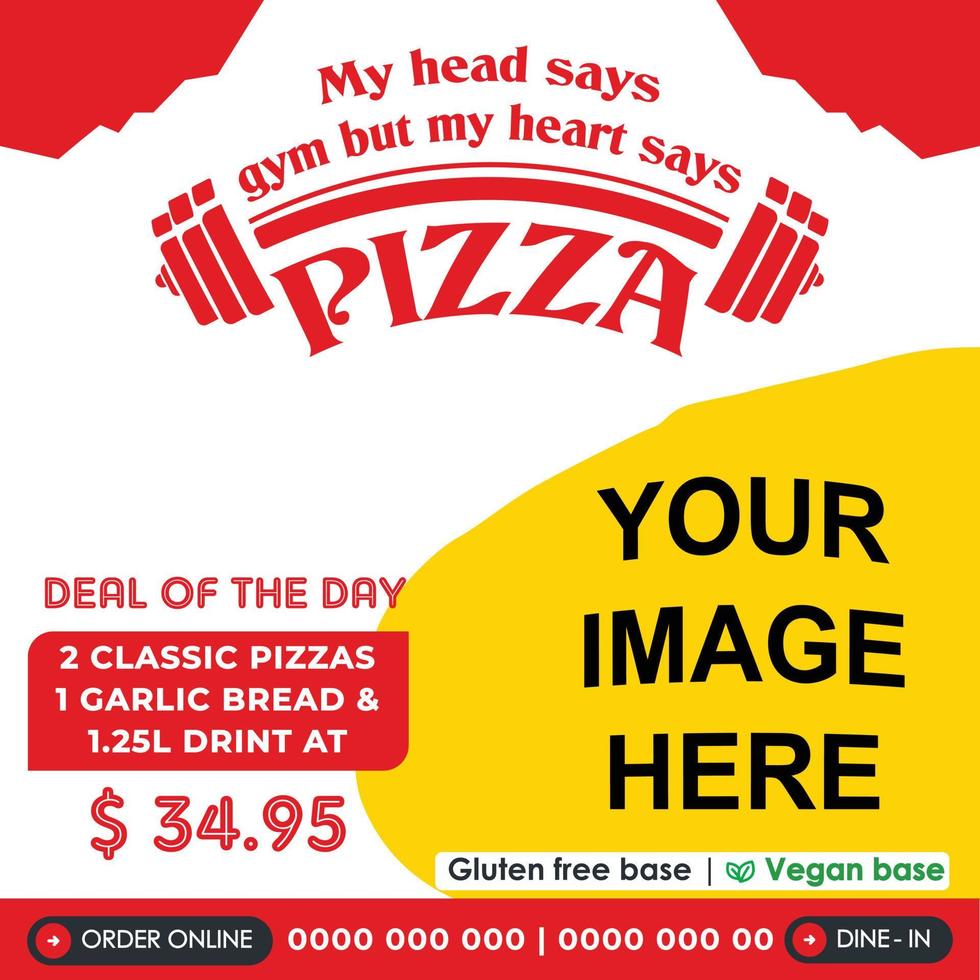 Pizza Poster Design Vector Art