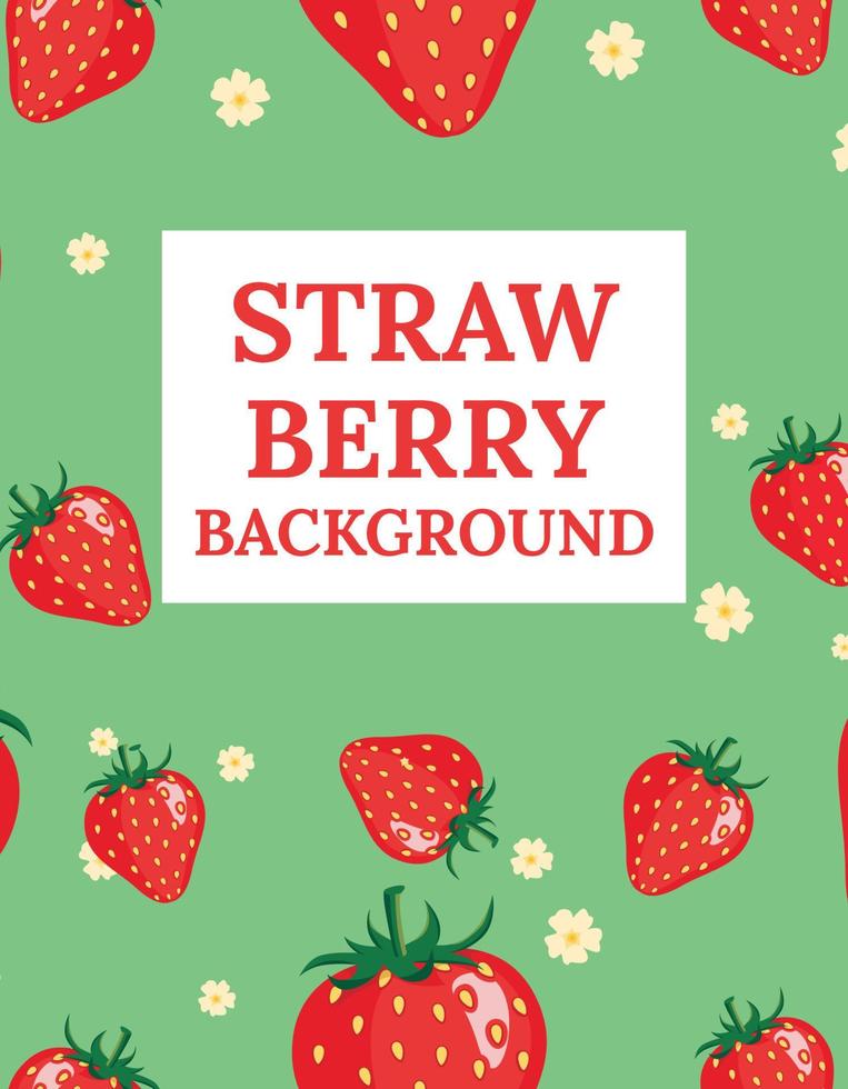 Strawberry Background Vector Art