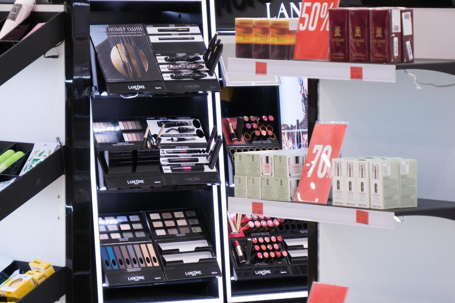 Ivanovo, Russia, February 20, 2021, the Cosmetics store, showcase, editorial photo