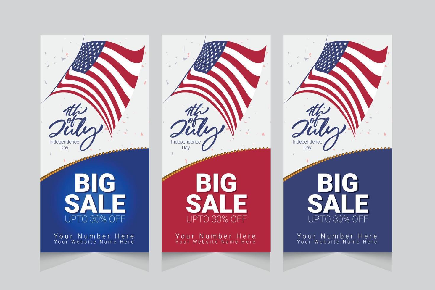 Fourth of july independence day of the usa Roll Up Banner vector