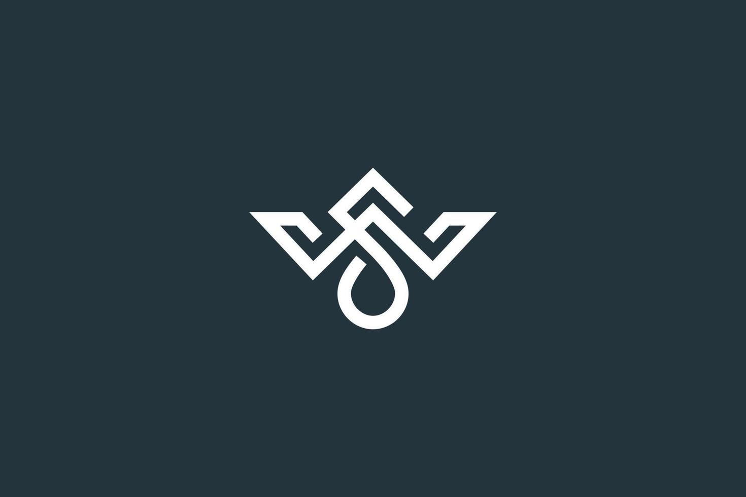 Initial Letter WS or SW Logo Design Vector Template