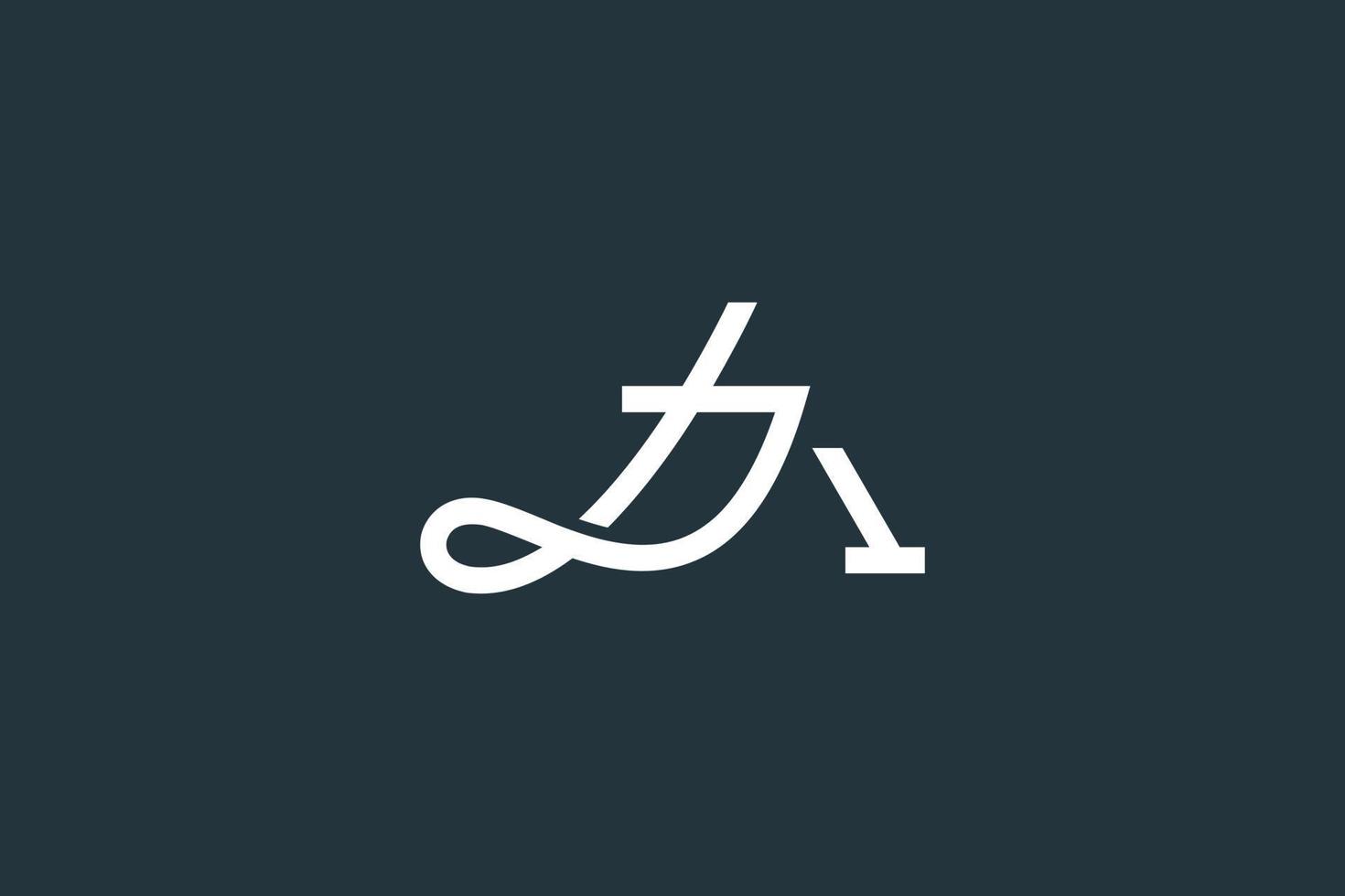 plantilla de vector de diseño de logotipo de letra inicial aj o ja