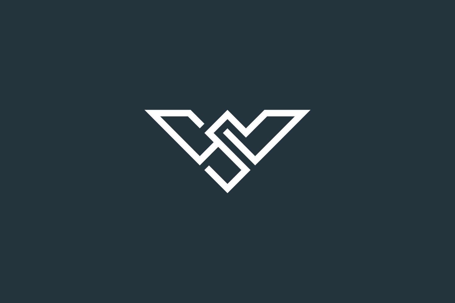 Initial Letter WS or SW Logo Design Vector Template