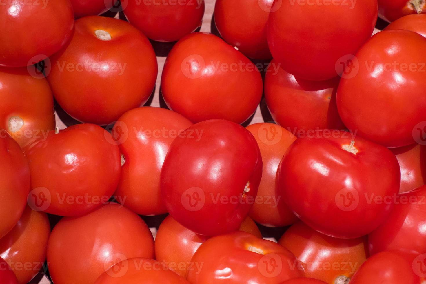 the red tomatoes in the store, close-up photo