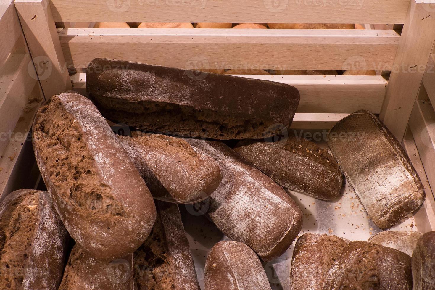 grain bread on the store counter photo