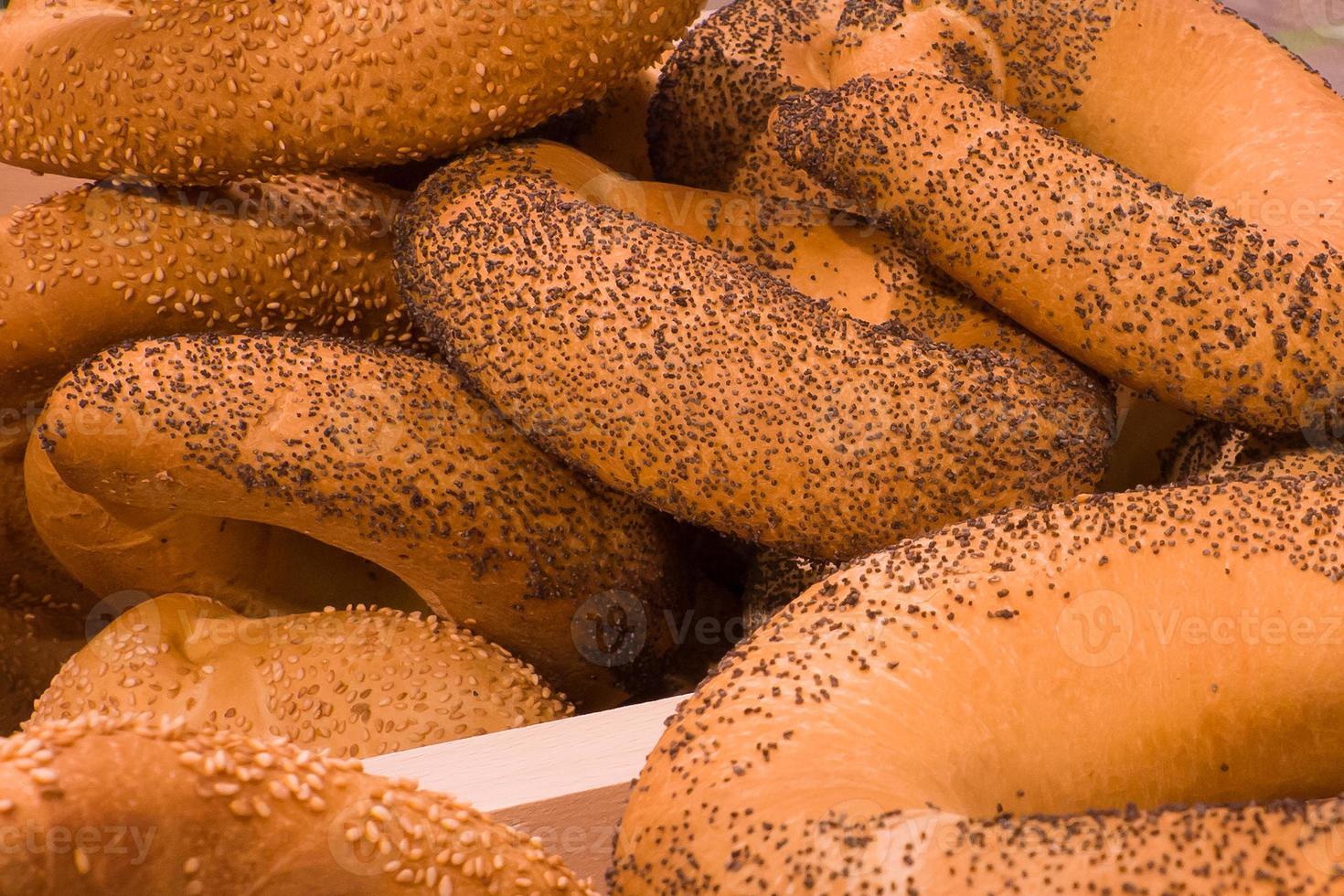 grain bread on the store counter photo