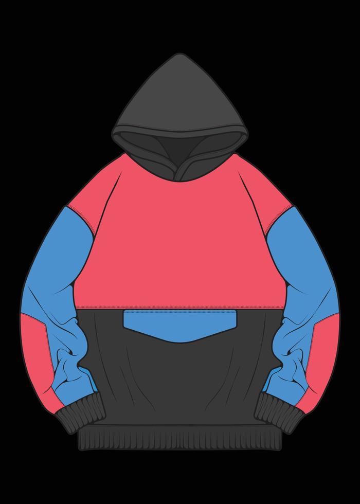 hoodie oversized jacket coloring drawing vector, hoodie jacket oversized, trainers template hoodie jacket, vector Illustration.