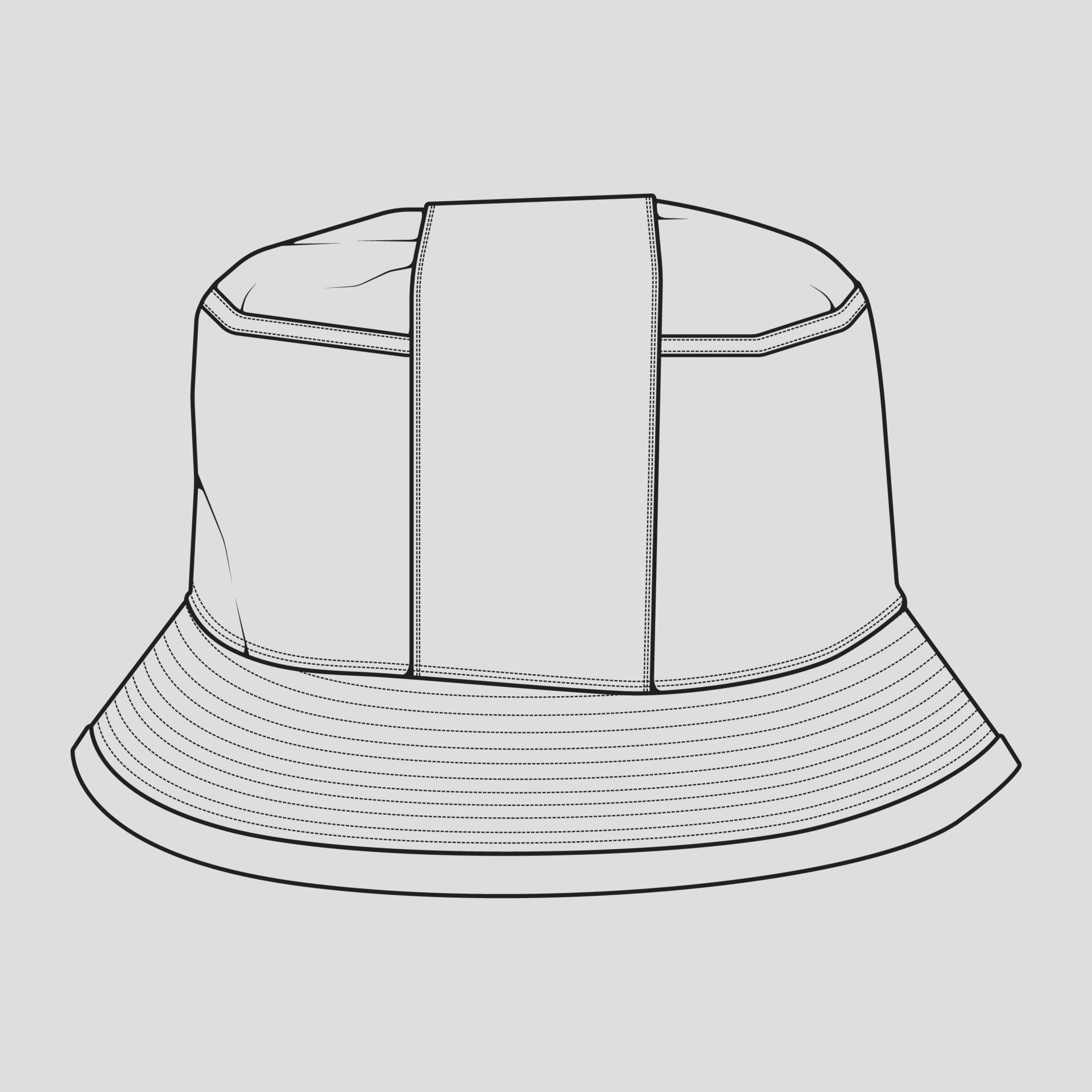 bucket hat outline drawing vector, bucket hat in a sketch style ...