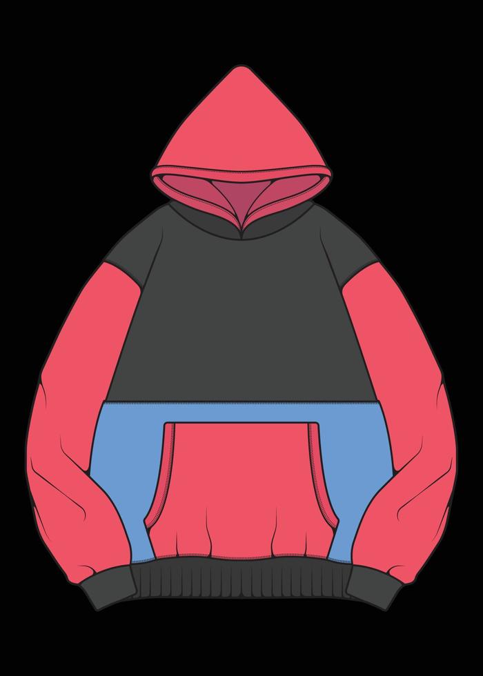hoodie oversized jacket coloring drawing vector, hoodie jacket oversized, trainers template hoodie jacket, vector Illustration.