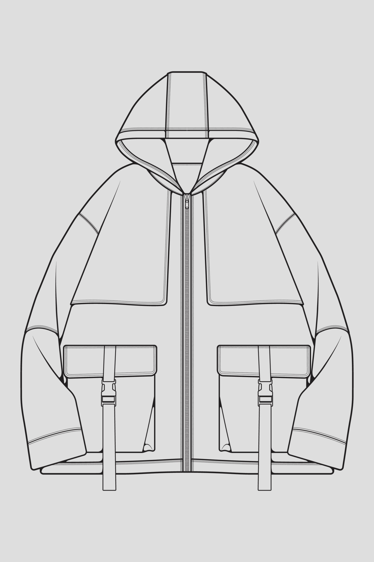 Fashion men technical sketch of jacket in vector graphic Vector  illustration of jacket front and back views of jean jacket  CanStock