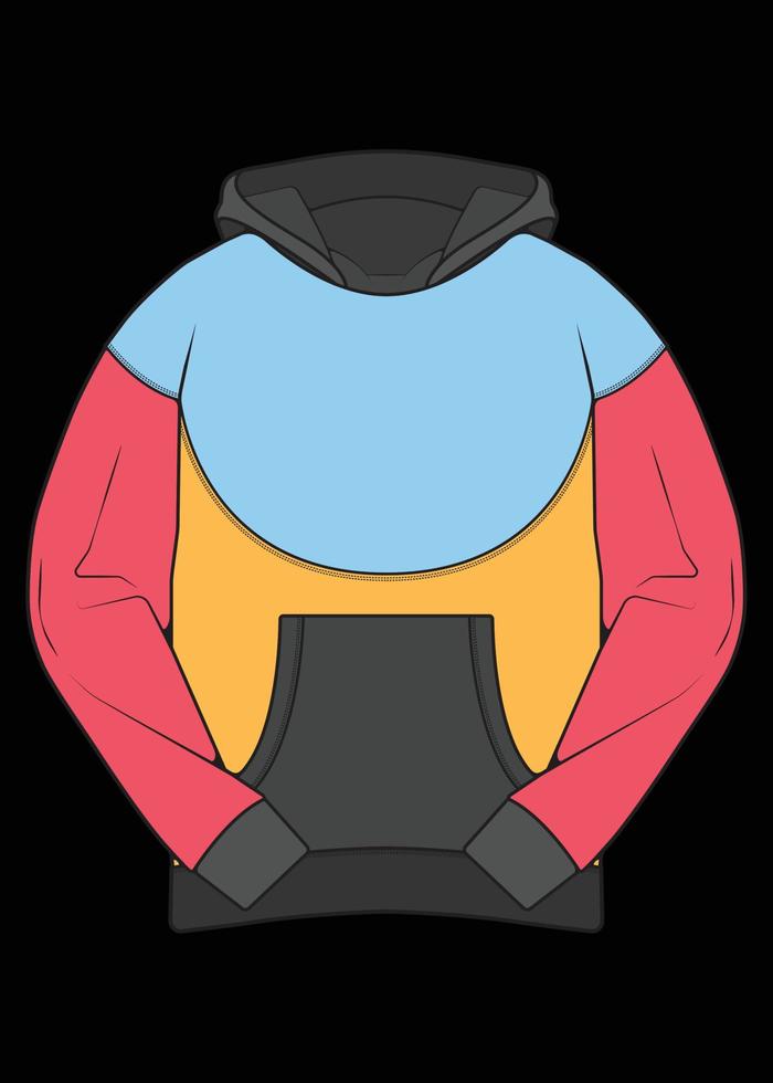hoodie oversized jacket coloring drawing vector, hoodie jacket oversized, trainers template hoodie jacket, vector Illustration.