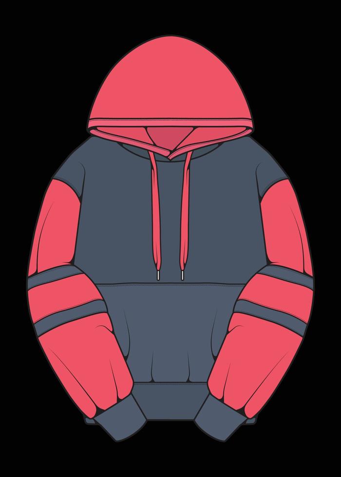 hoodie oversized jacket coloring drawing vector, hoodie jacket oversized, trainers template hoodie jacket, vector Illustration.