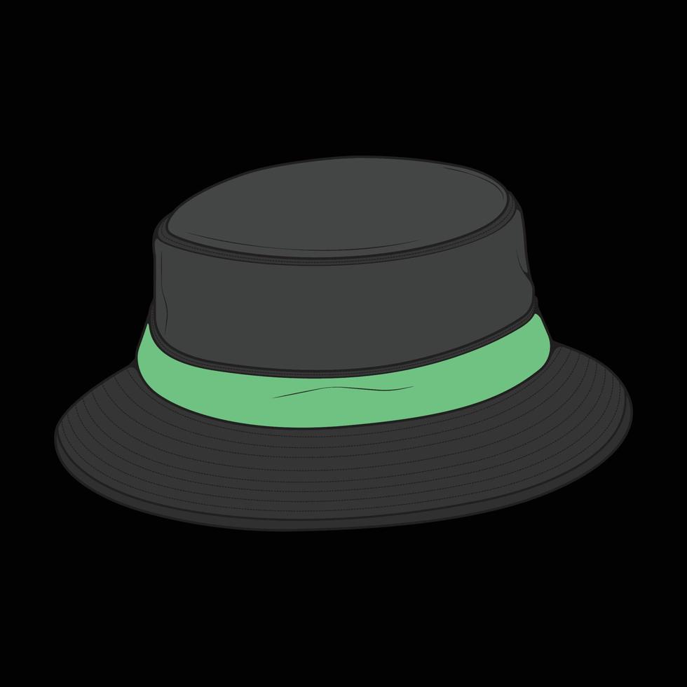 vector de bloque de color de contorno de sombrero de cubo, sombrero de cubo en un estilo a todo color, contorno de plantilla de entrenadores, ilustración vectorial.
