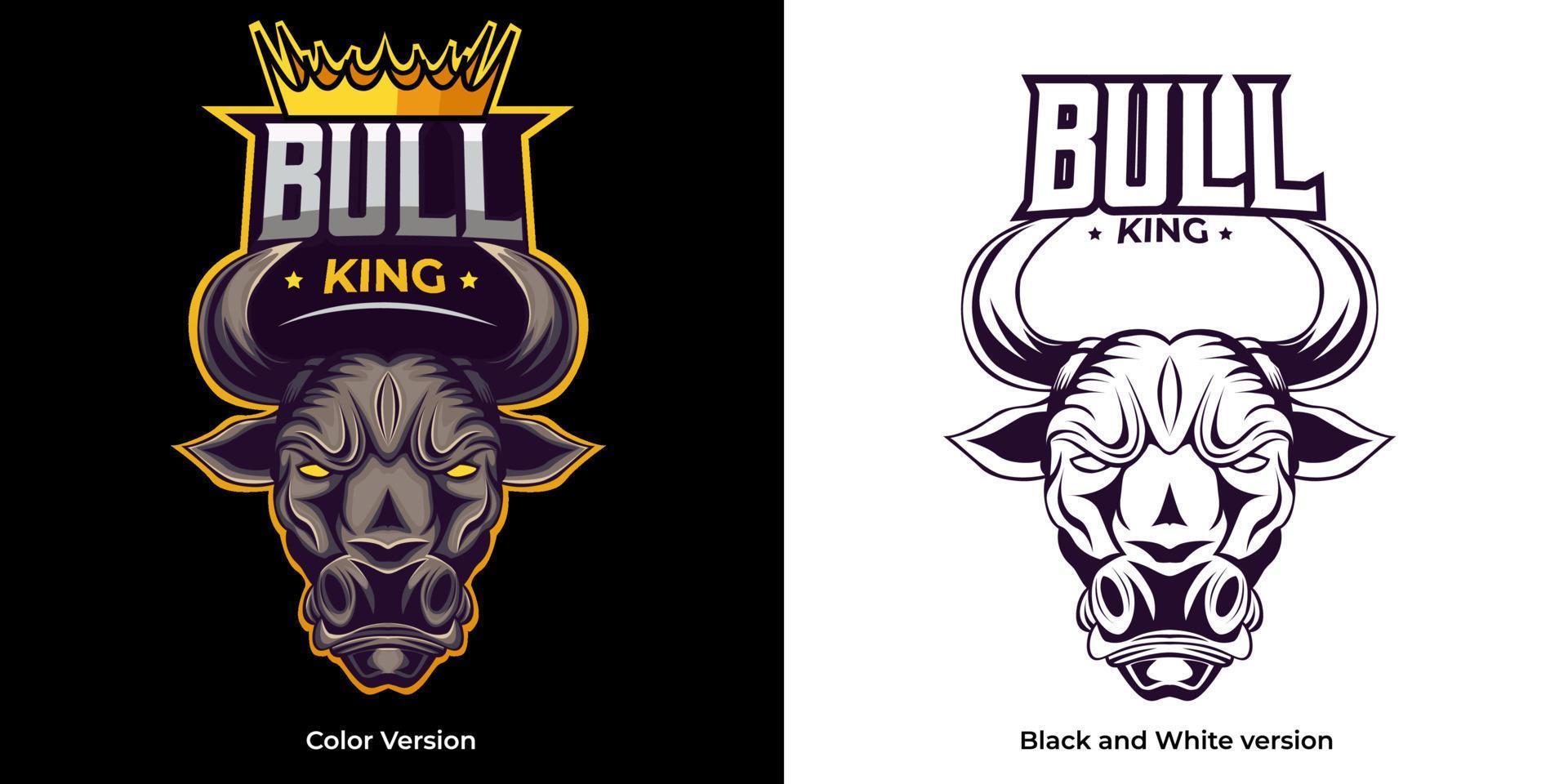 bull head esport logo mascot design vector