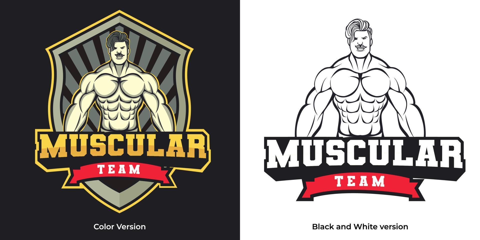 Muscle strength mascot. esport logo design vector