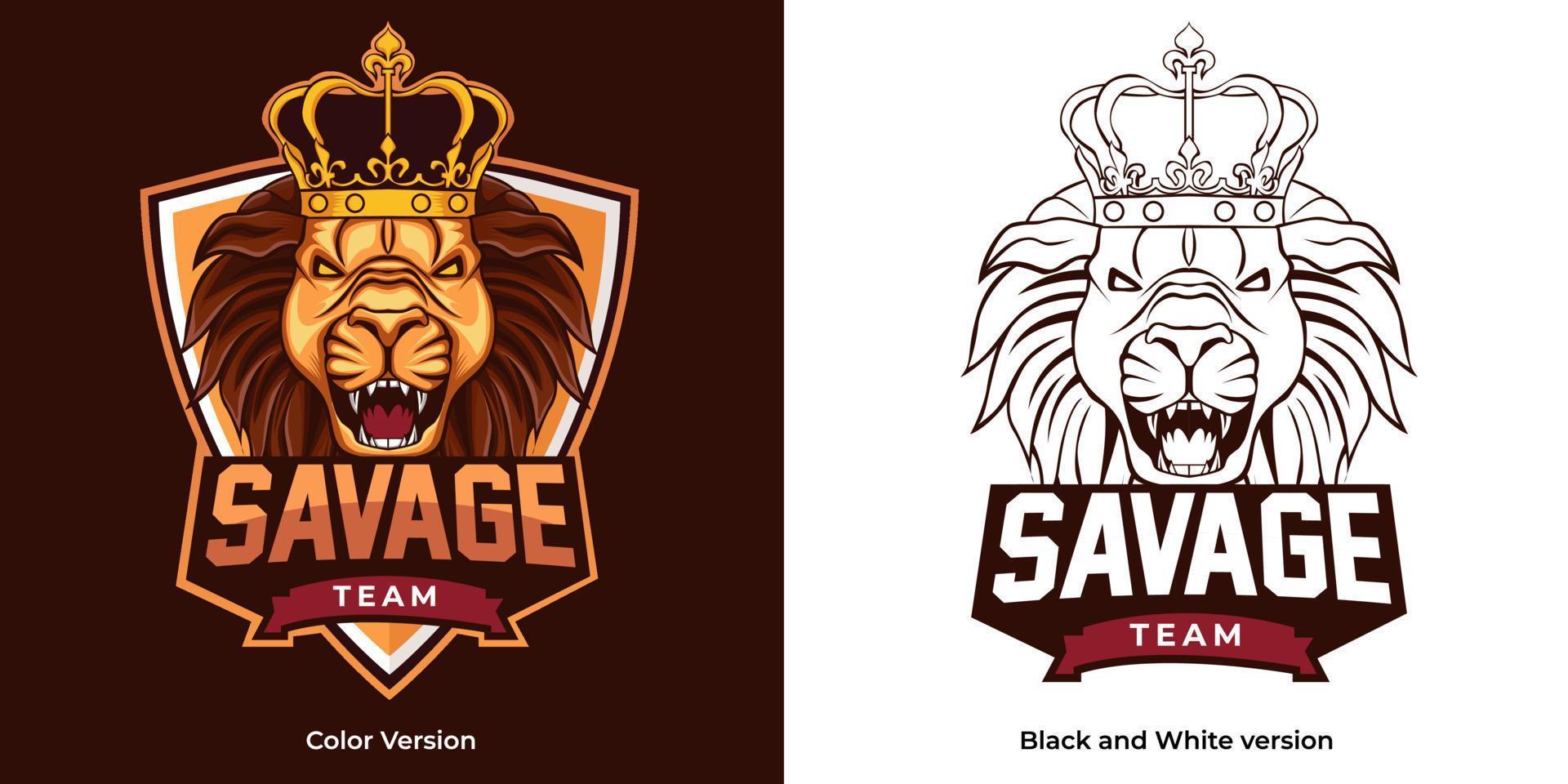 diseño de mascota del logotipo de esport de león salvaje vector