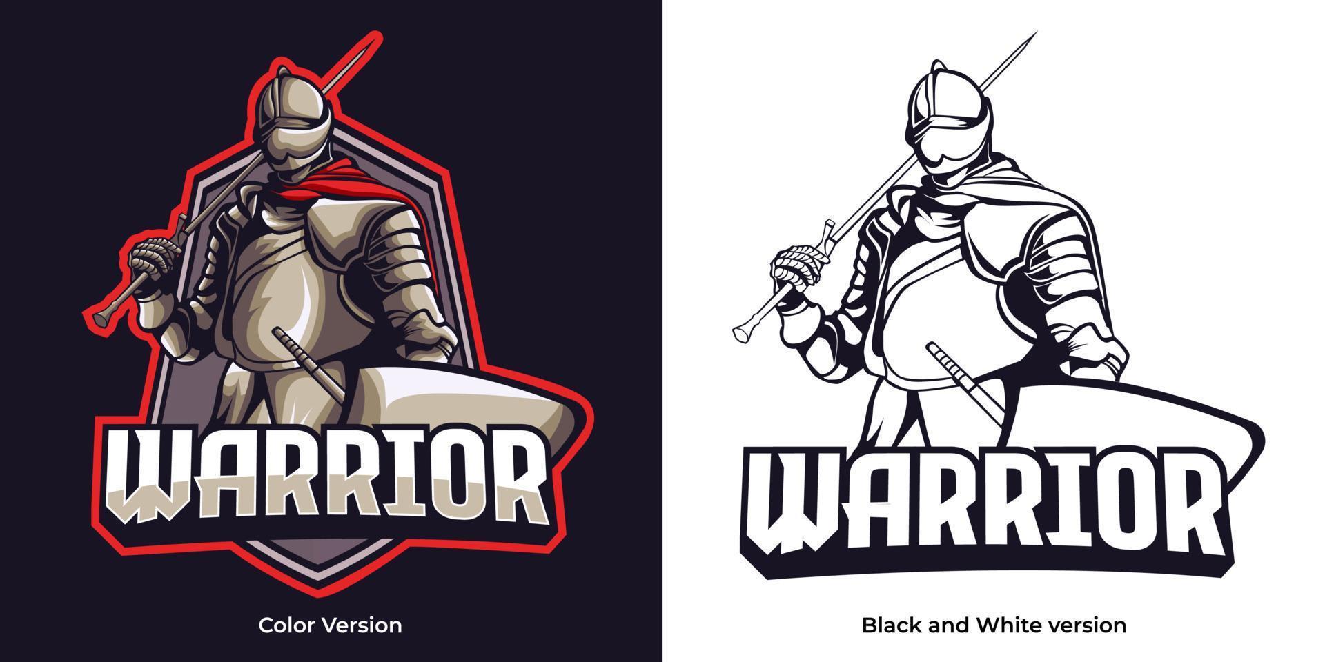 spartan warrior esport logo mascot design vector