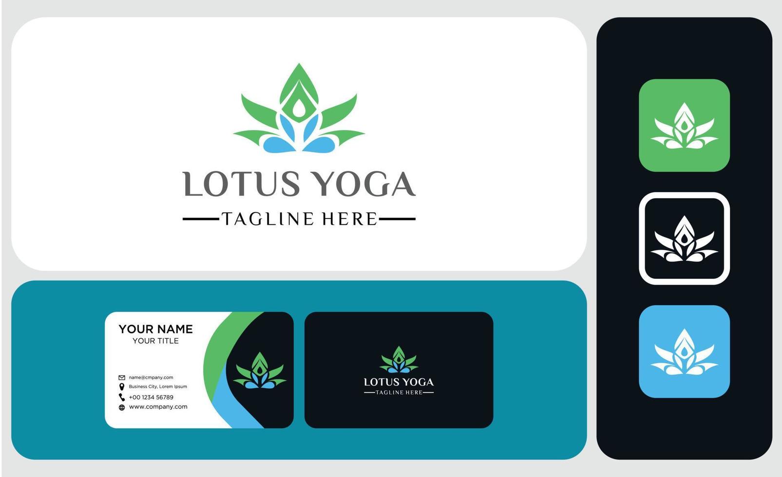 Lotus flower logo with human silhouette vector template