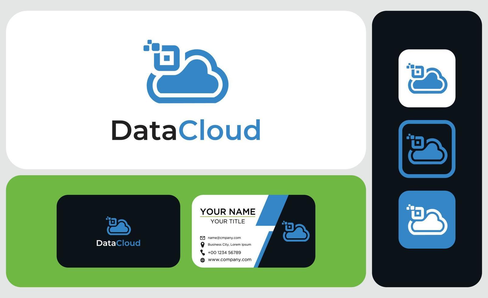 plantilla de diseño creativo del logotipo de la nube, concepto de computación en la nube, ilustración vectorial vector