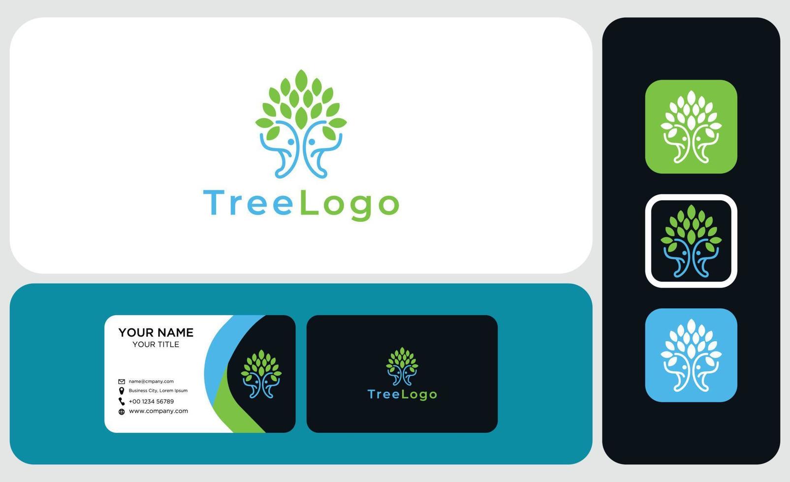 Tree Human Creative Concept Logo Design Template vector